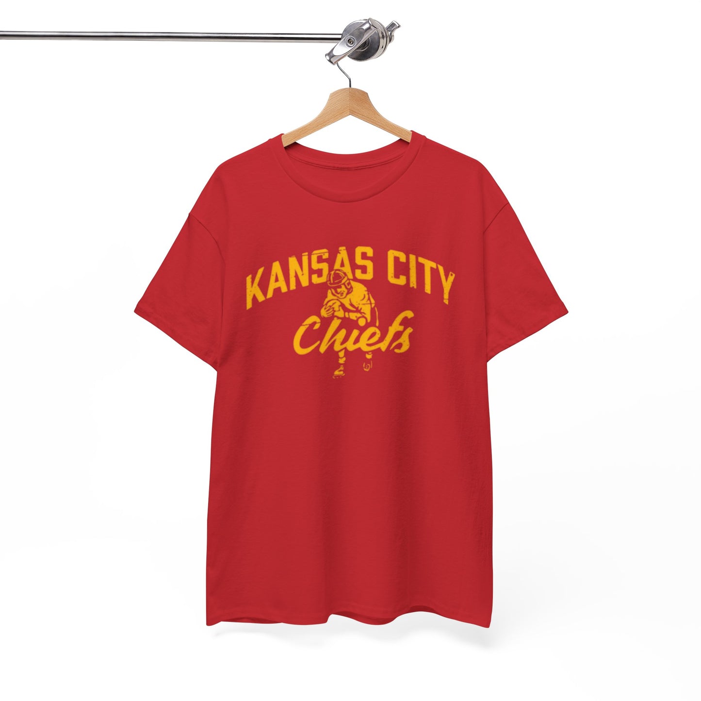 White Smoke Kansas City Chiefs Vintage Football Tee — Retro Script & Player Graphic