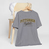 Light Slate Gray Pittsburgh Football Tee – Vintage Collegiate Crewneck T-Shirt