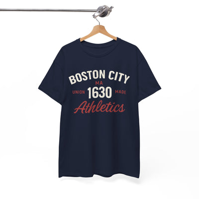 White Smoke Boston City 1630 Athletics Tee — Vintage Massachusetts Sports T‑Shirt