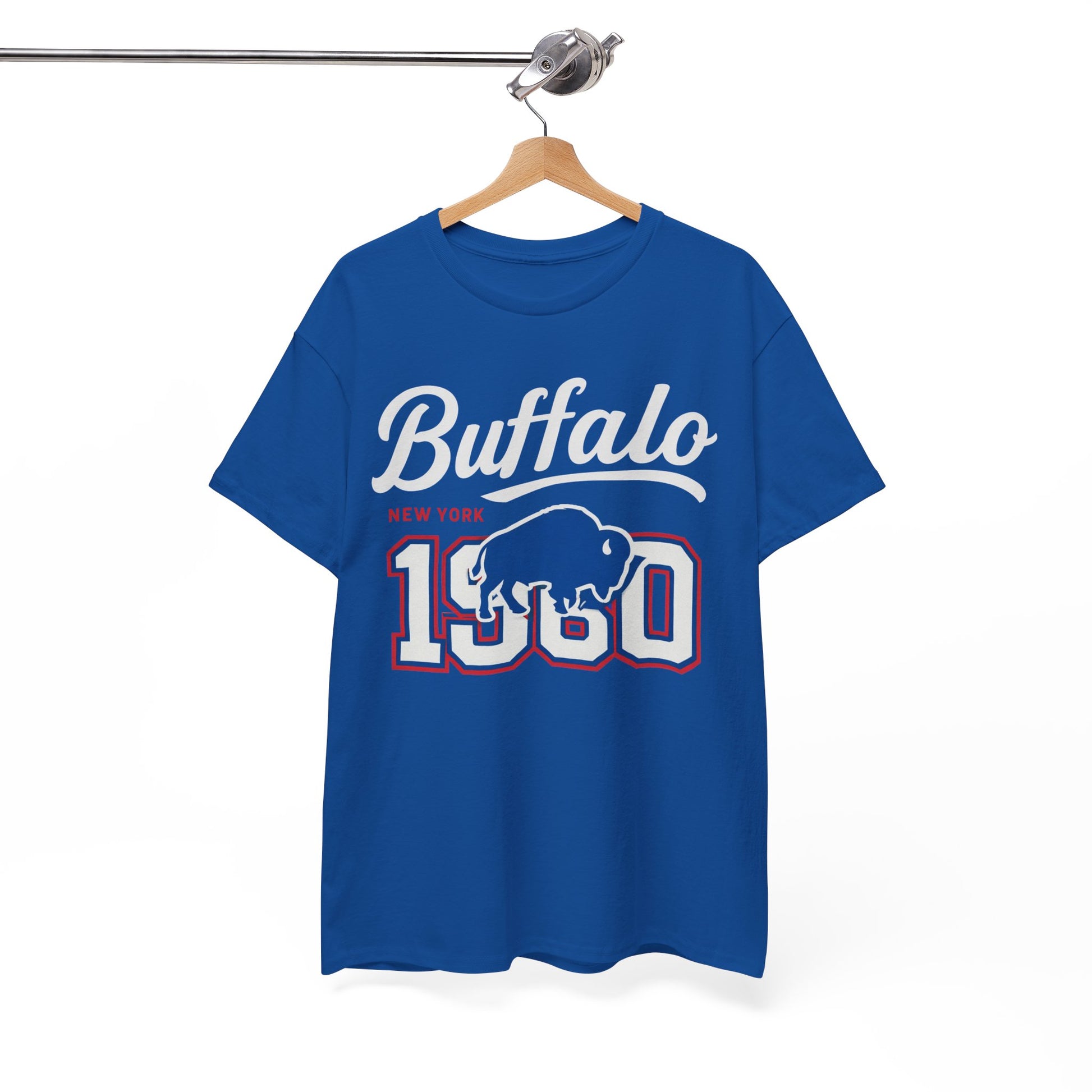 White Smoke Vintage Buffalo Graphic Tee — '1980' Distressed Hometown t-shirt  retro graphic tee  collegiate distressed shirt