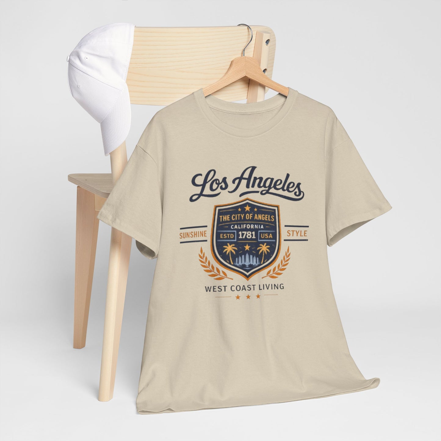 Gray Los Angeles Vintage Crest Streetwear T-Shirt – City of Angels West Coast Style