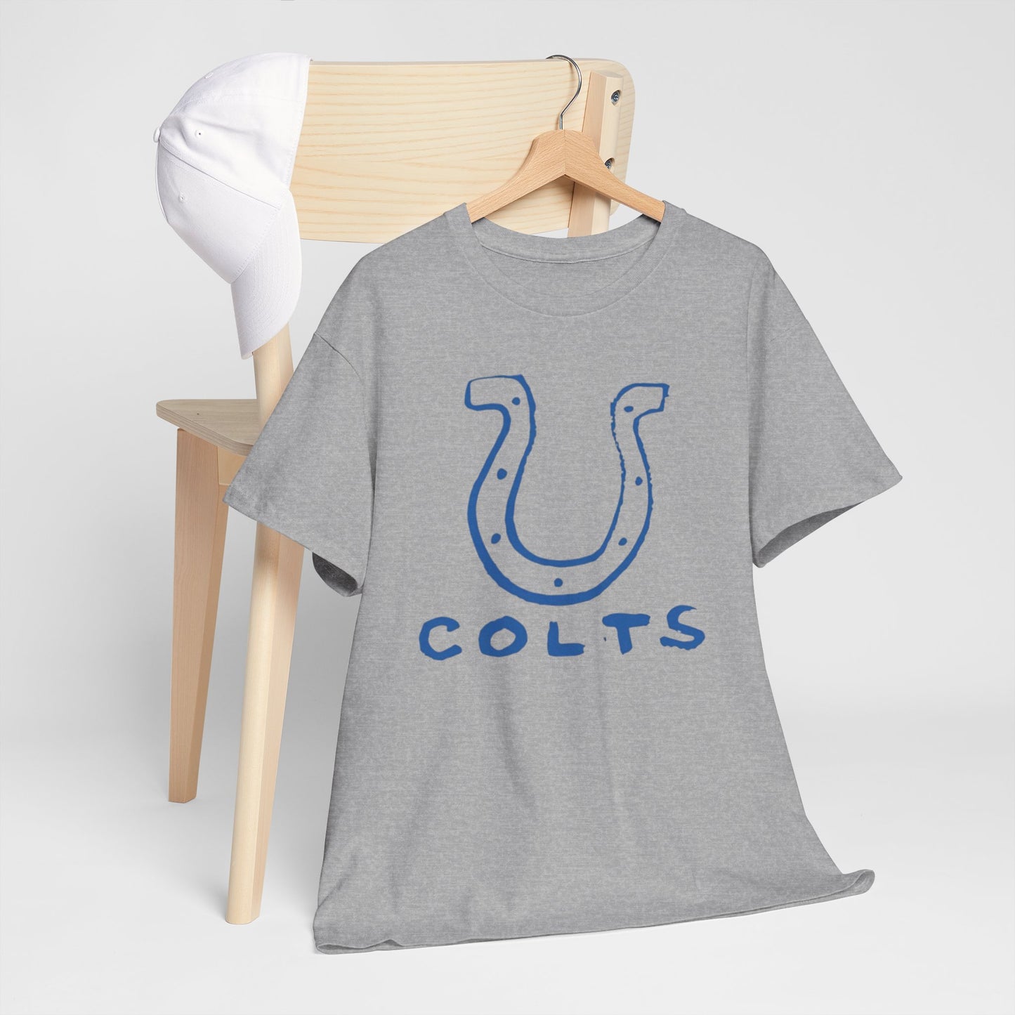 Dark Gray Indianapolis Colts Horseshoe Graphic Tee — Vintage-Style Football Fan Shirt