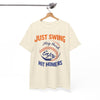 White Smoke New York Baseball T-Shirt — "Just Swing, Play Hard, Enjoy, Hit Homers" Graphic Tee