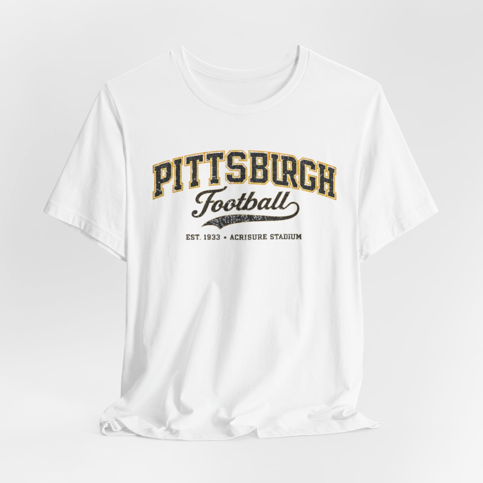 Lavender Pittsburgh Football Tee – Vintage Collegiate Crewneck T-Shirt