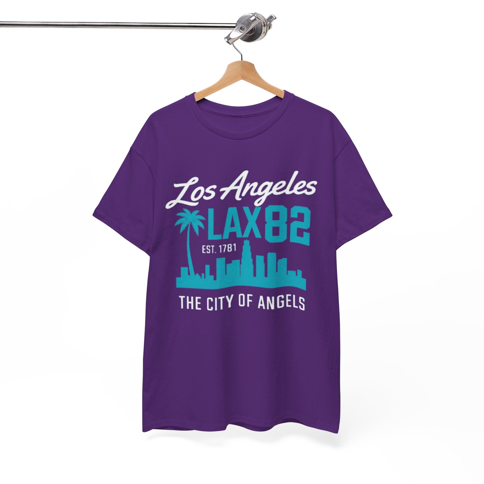 White Smoke Los Angeles LAX 82 Skyline T‑Shirt — The City of Angels Graphic Tee