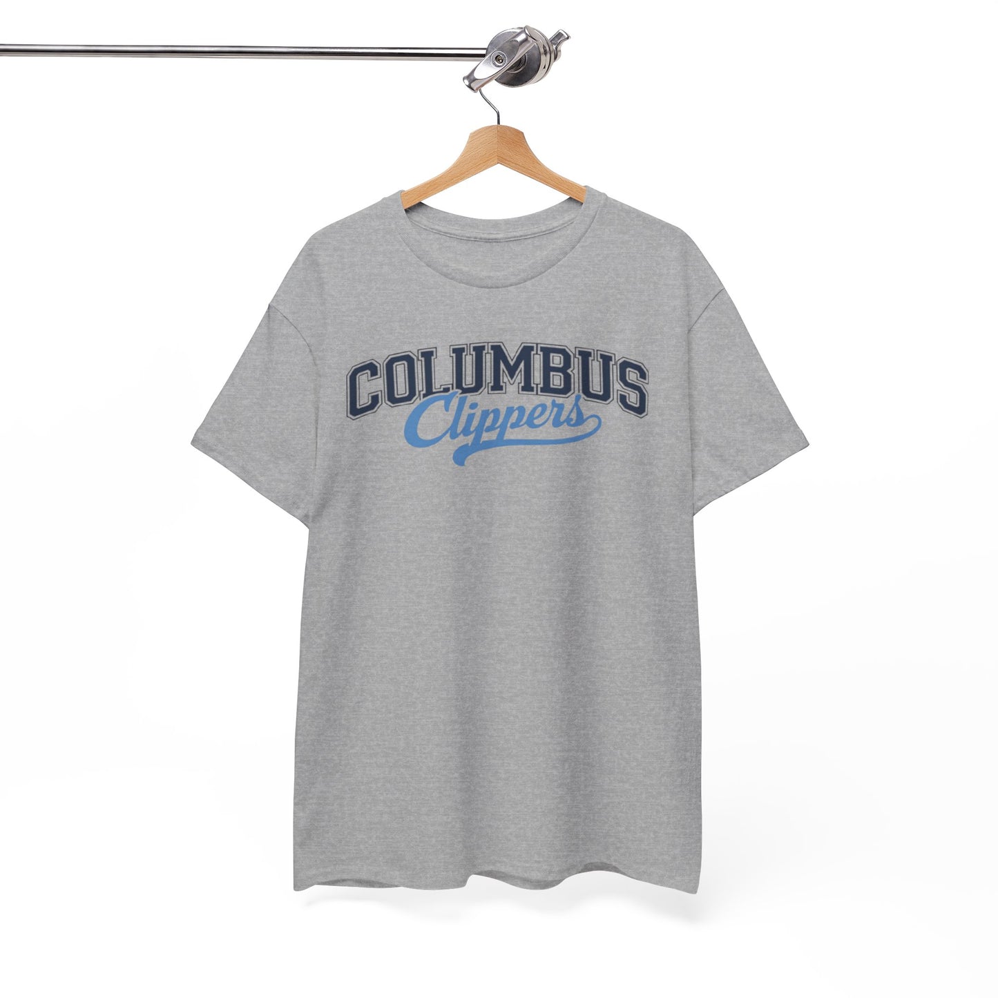 White Smoke Columbus Clippers Baseball Tee — Vintage Script  T-Shirt