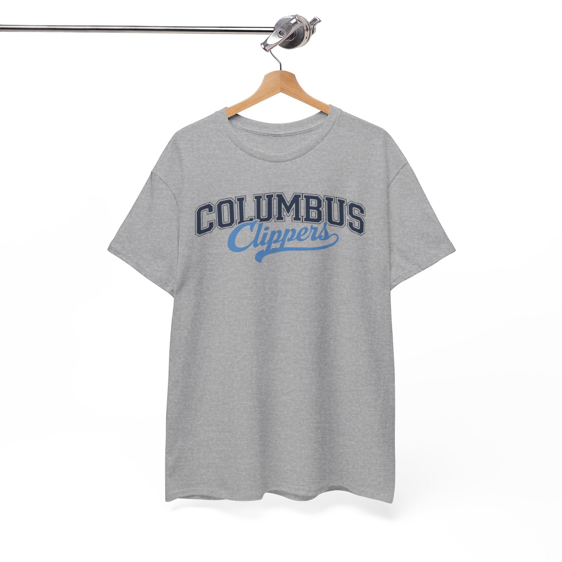 White Smoke Columbus Clippers Baseball Tee — Vintage Script  T-Shirt