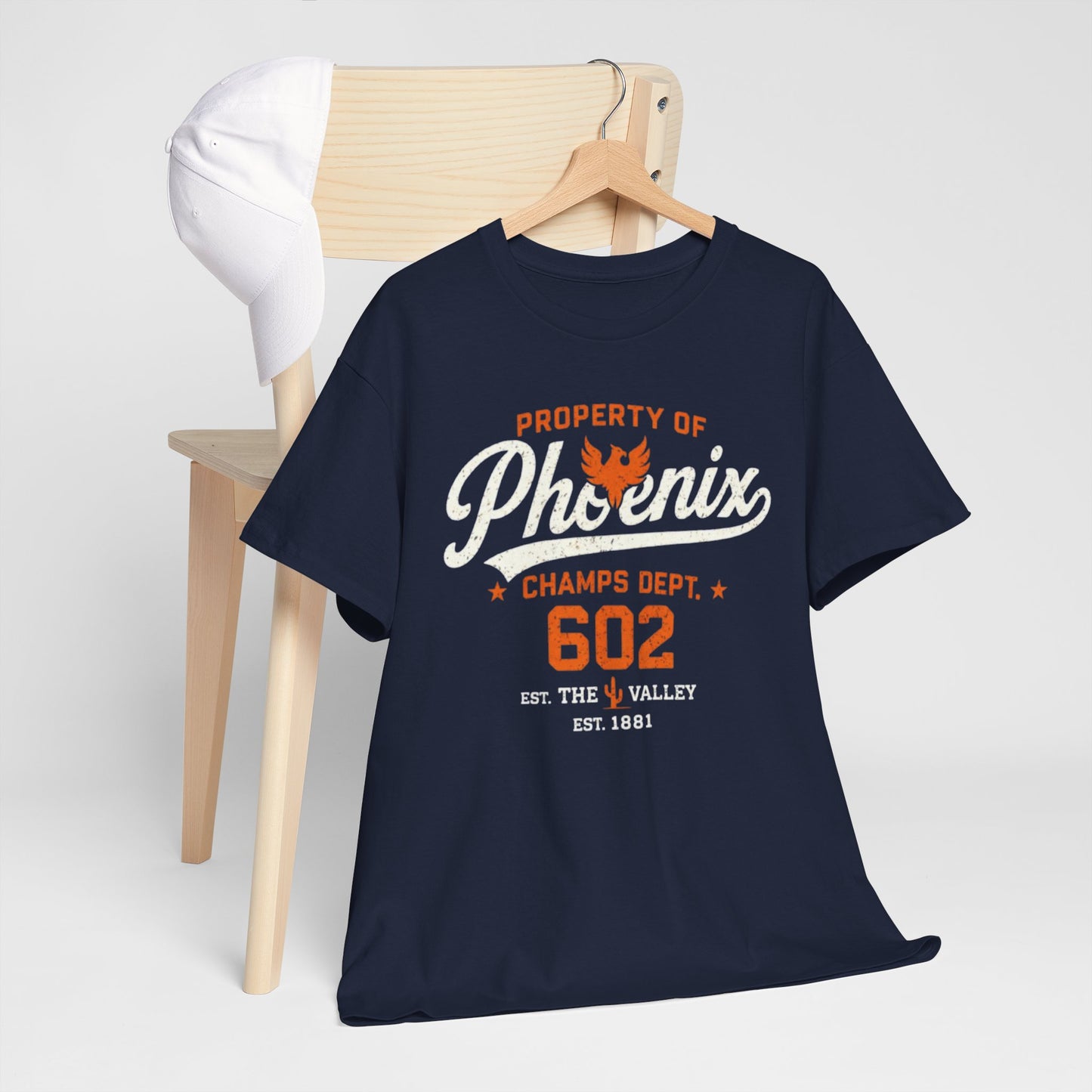 Phoenix Champs Tee — "Property of Phoenix" Vintage Athletic Shirt