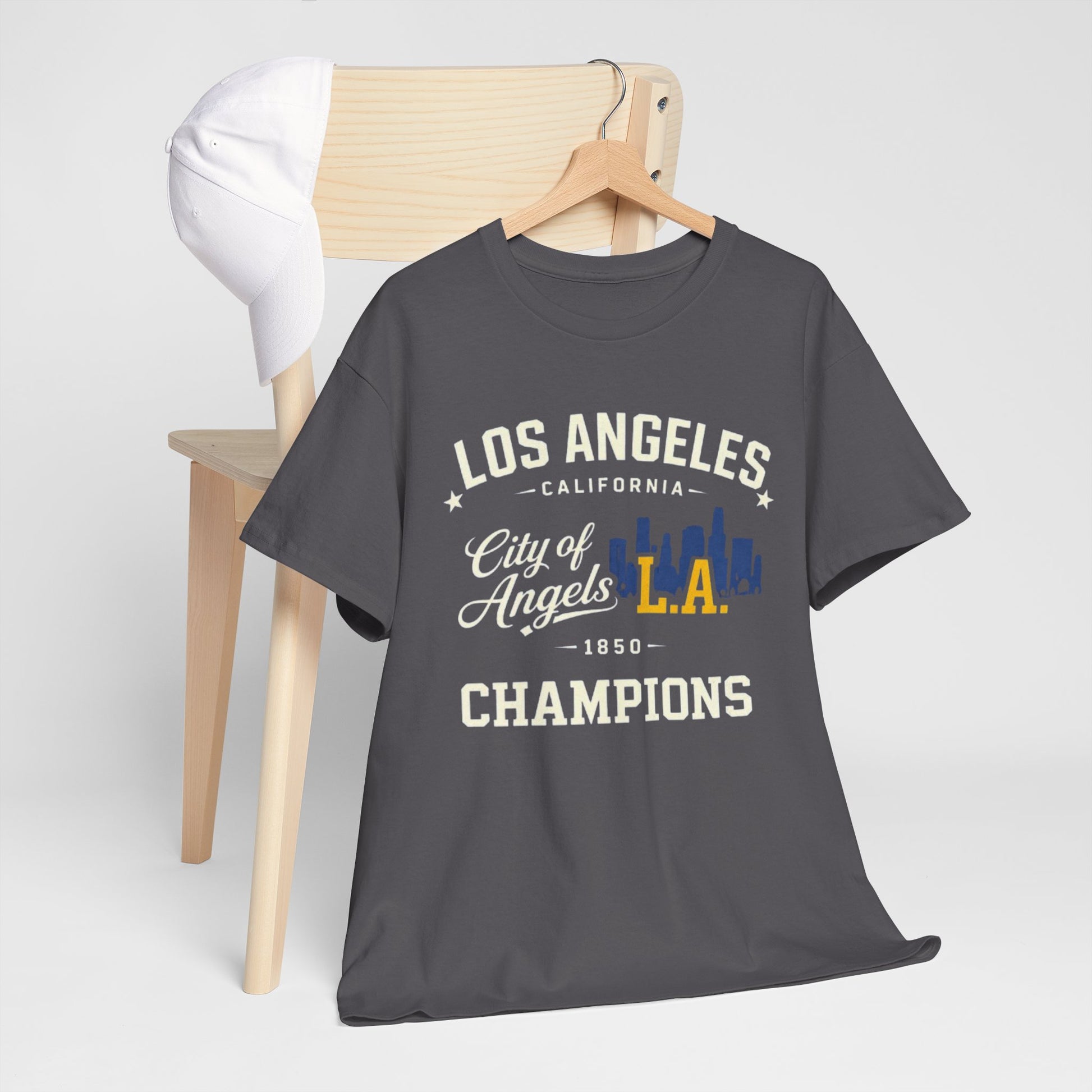 Dim Gray Los Angeles City of Angels L.A. Champions T-Shirt