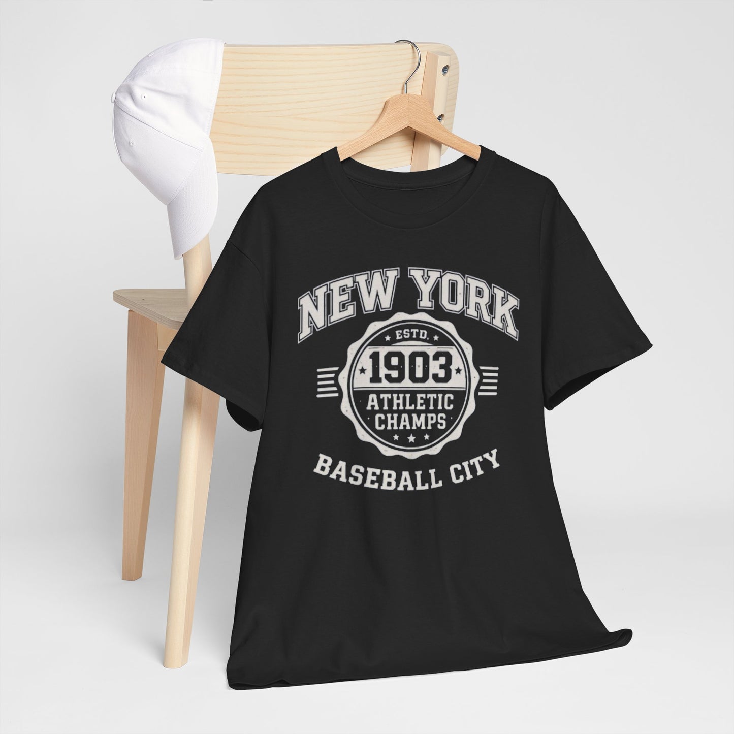 Dark Slate Gray New York Baseball City Tee – 1903 Athletic Champs Vintage Shirt