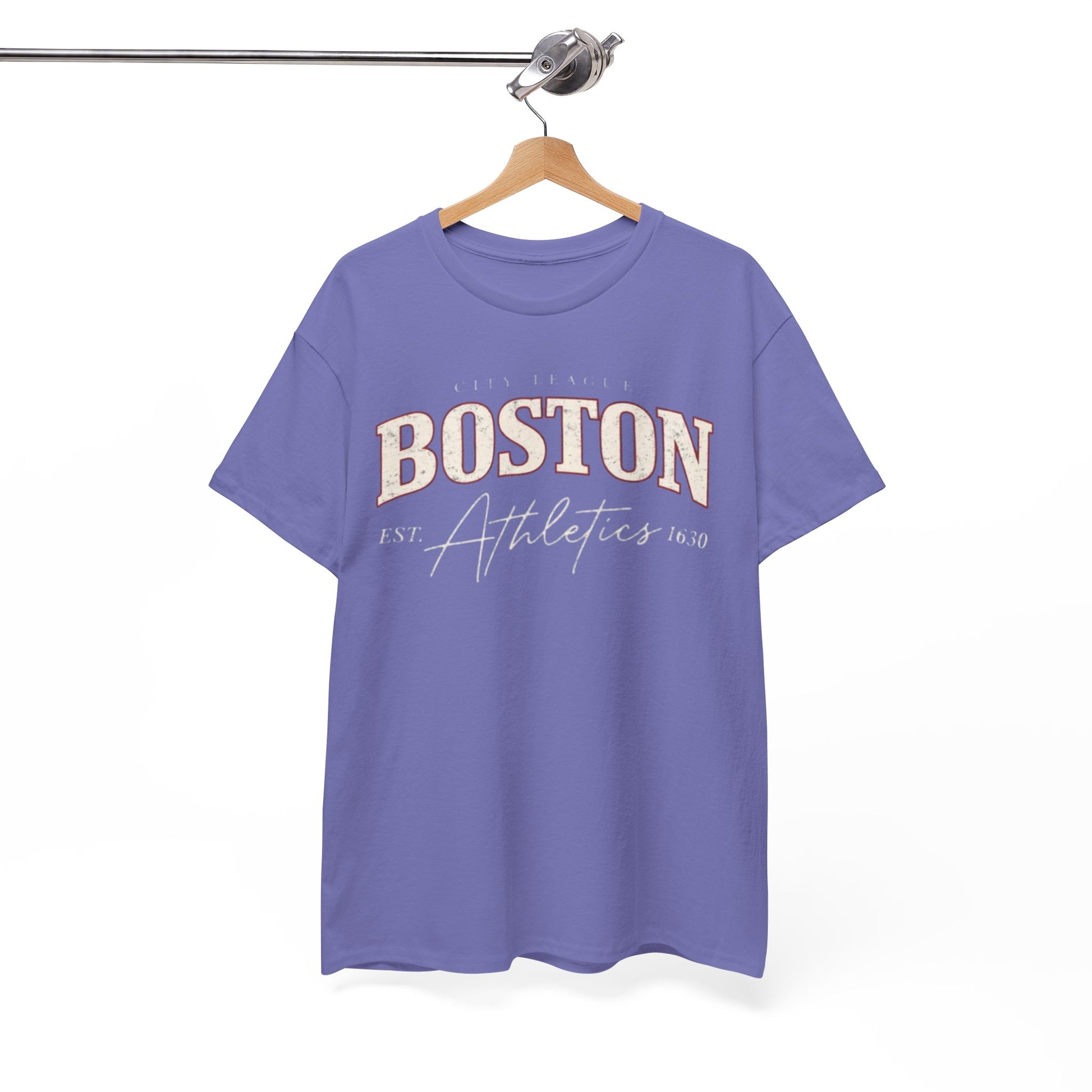 White Smoke Boston Athletics Tee — Vintage Collegiate Sports Shirt