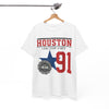 White Smoke Houston 91 Texas Vintage Graphic Tee  City vintage  Lone Star  Houston shirt  Texan apparel  gift