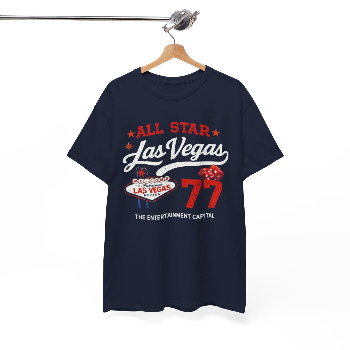 White Smoke Las Vegas All Star '77 Tee — Retro Casino Graphic T‑Shirt
