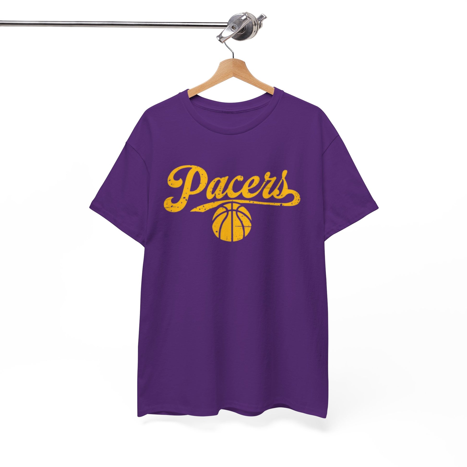 White Smoke Pacers Basketball T‑Shirt — Vintage Script  Tee