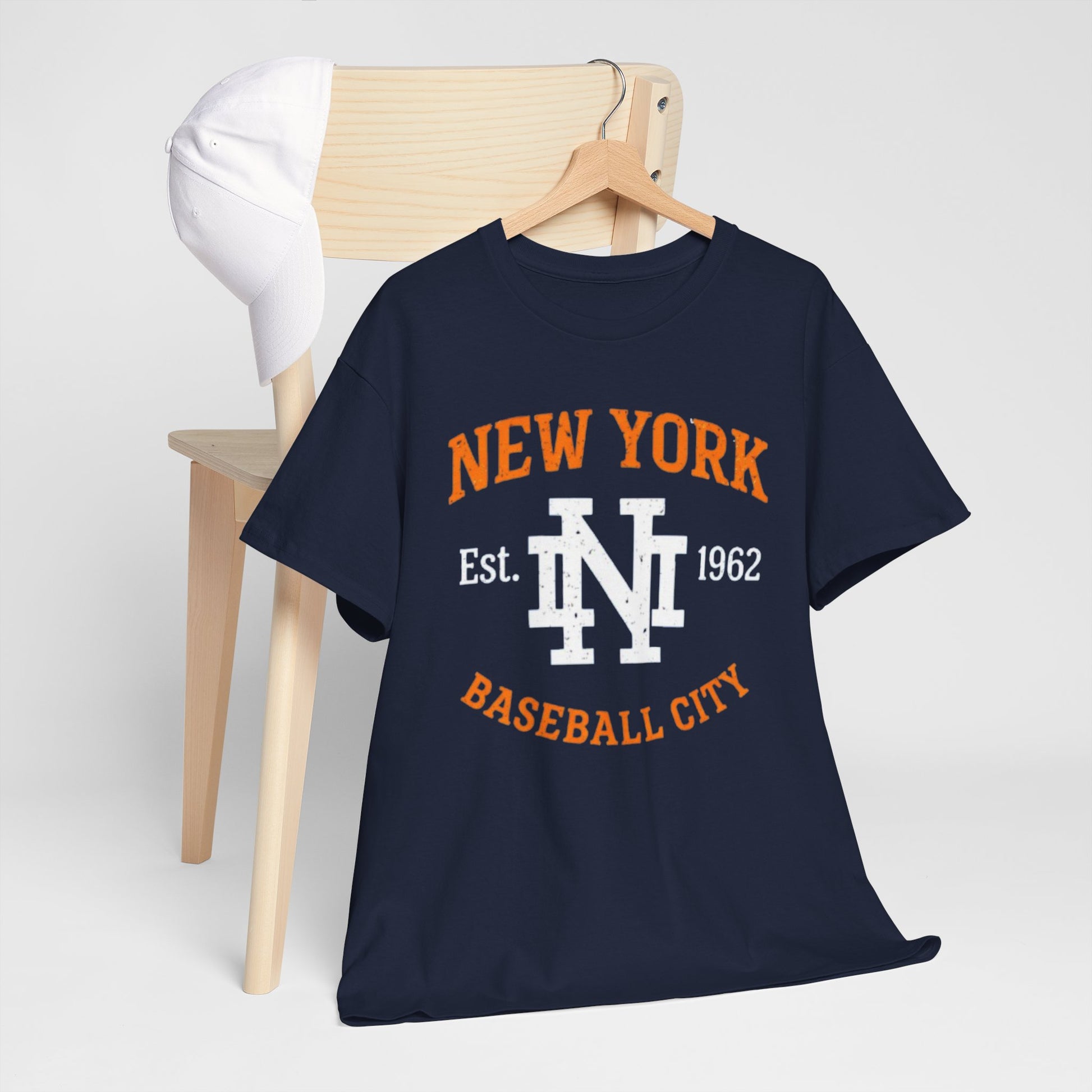 Dark Slate Gray New York Baseball City Tee — Est. 1962 Vintage Sports T-Shirt