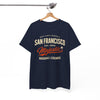White Smoke San Francisco Majestic Baseball Tee — Vintage West Coast Baseball Legends Shirt