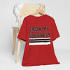 Brown Chicago Crow My Goodness Tee — Vintage Striped Graphic T‑Shirt