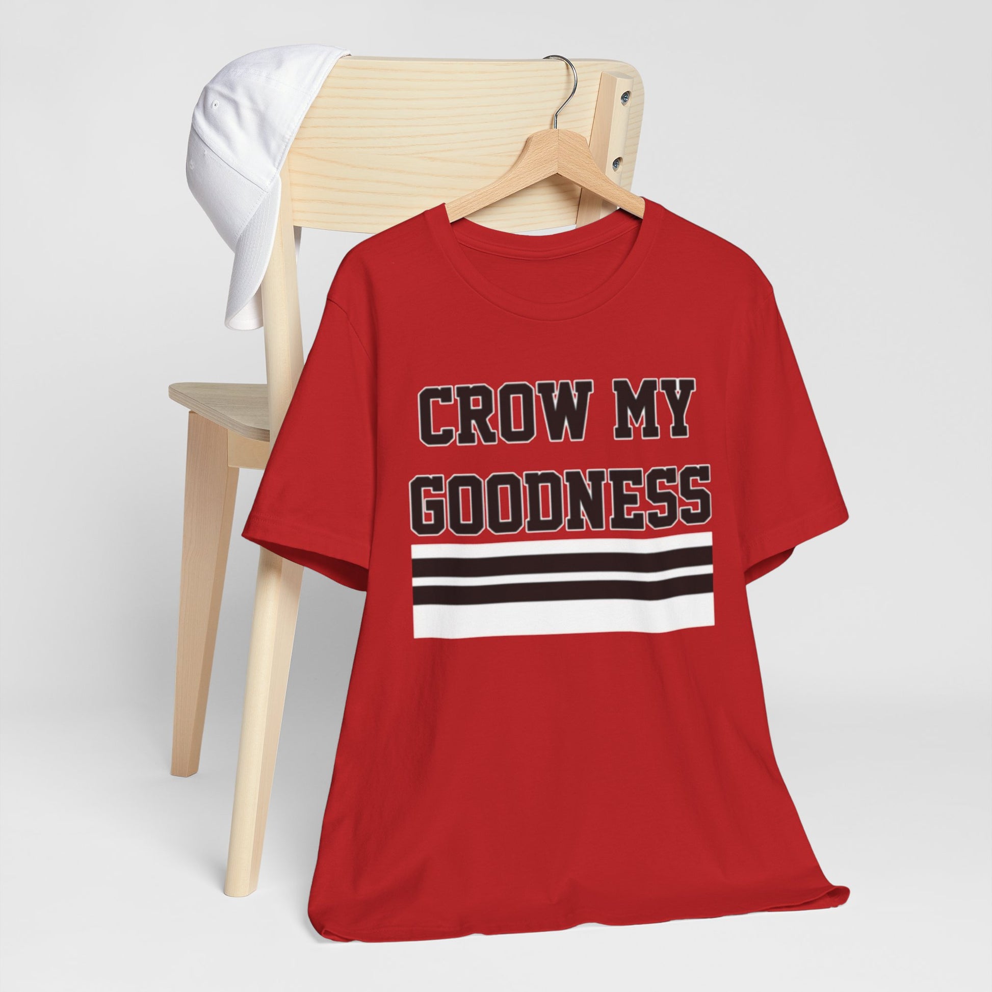 Brown Chicago Crow My Goodness Tee — Vintage Striped Graphic T‑Shirt