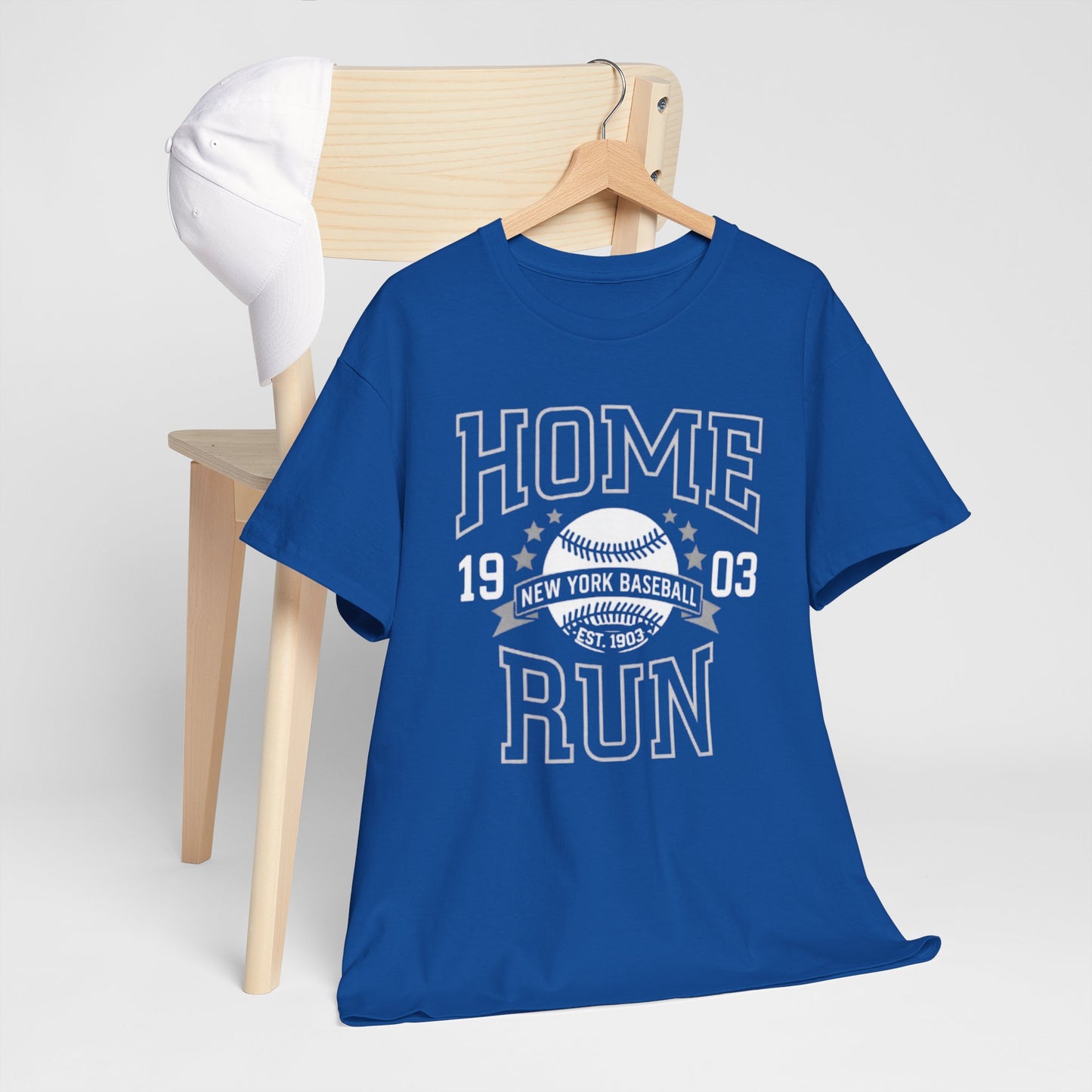 Home Run Baseball Tee — Vintage New York Baseball Graphic Shirt