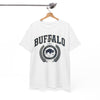 White Smoke Buffalo Crest Tee – Vintage Buffalo Logo T-Shirt