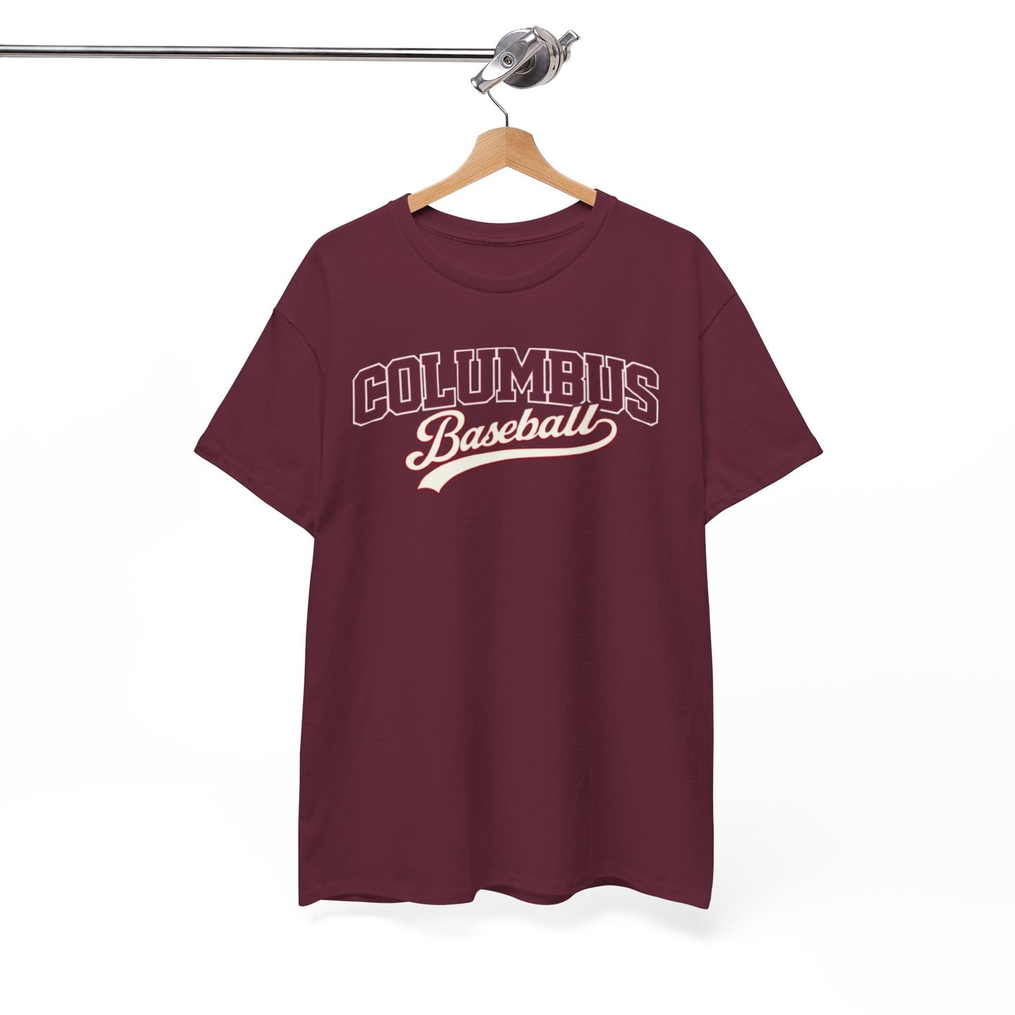 White Smoke Columbus Baseball Tee — Vintage Shirt
