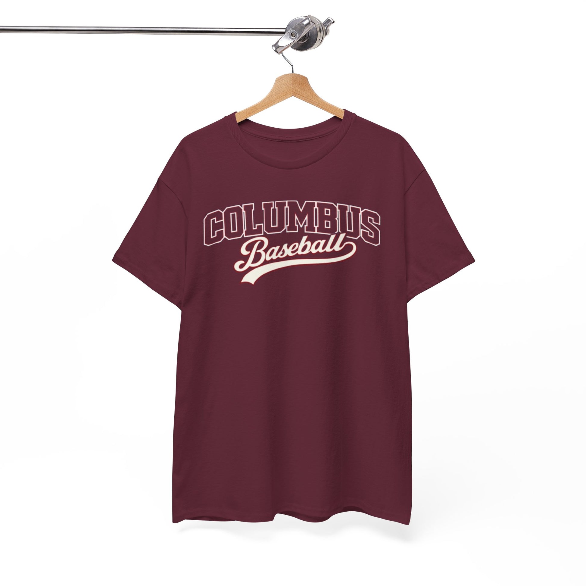 White Smoke Columbus Baseball Tee — Vintage Shirt