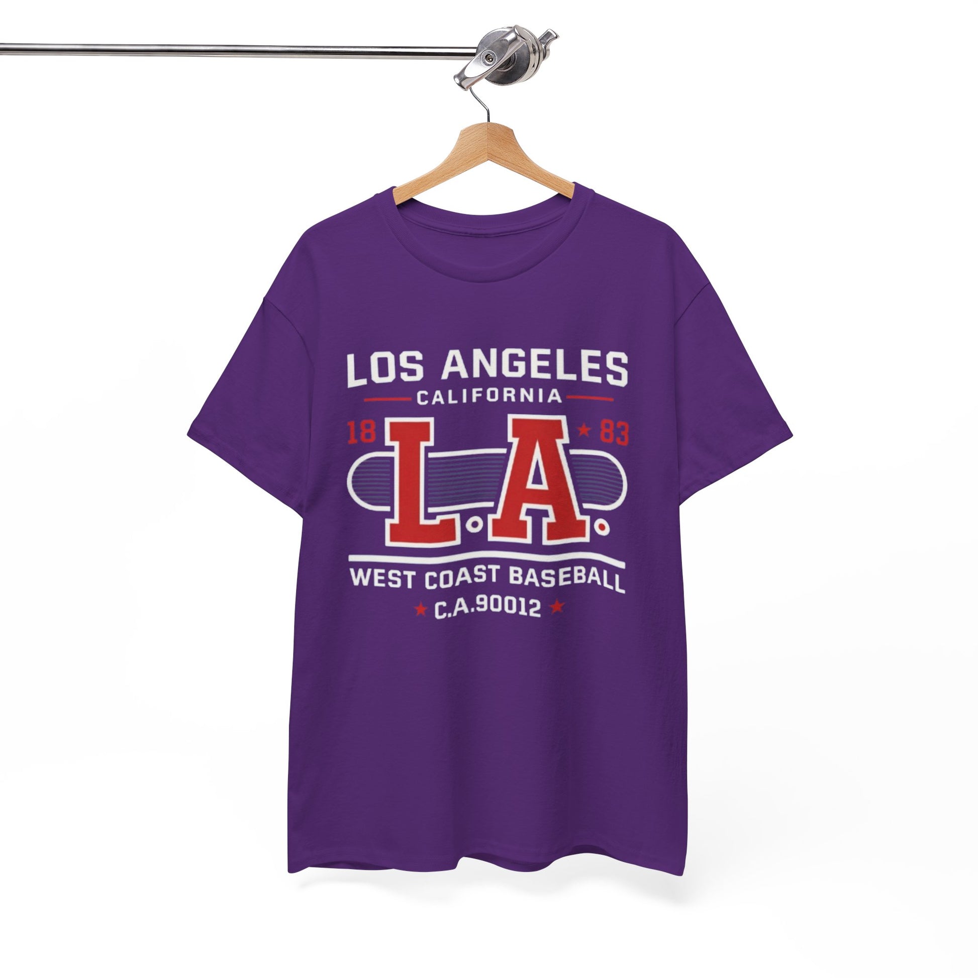 White Smoke LA West Coast Baseball T-Shirt — Los Angeles California Vintage Sport Tee