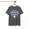 White Smoke Miami Florida 305 Baseball T-Shirt — Retro Sports Tee