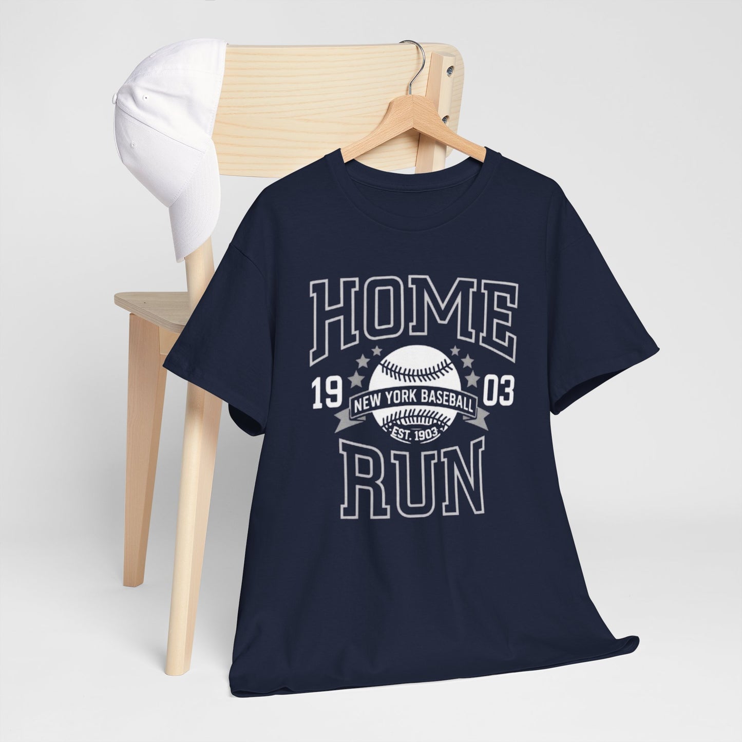 Home Run Baseball Tee — Vintage New York Baseball Graphic Shirt