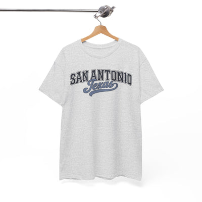 San Antonio Texas Retro Script T-Shirt — Vintage City Tee – breathable comfort wear, nfl fan apparel, image 1.0