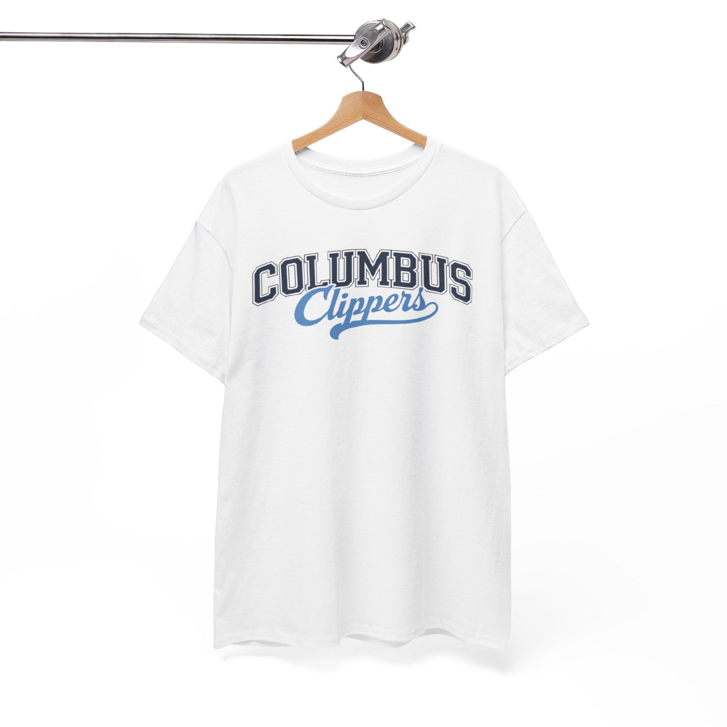 White Smoke Columbus Clippers Baseball Tee — Vintage Script  T-Shirt