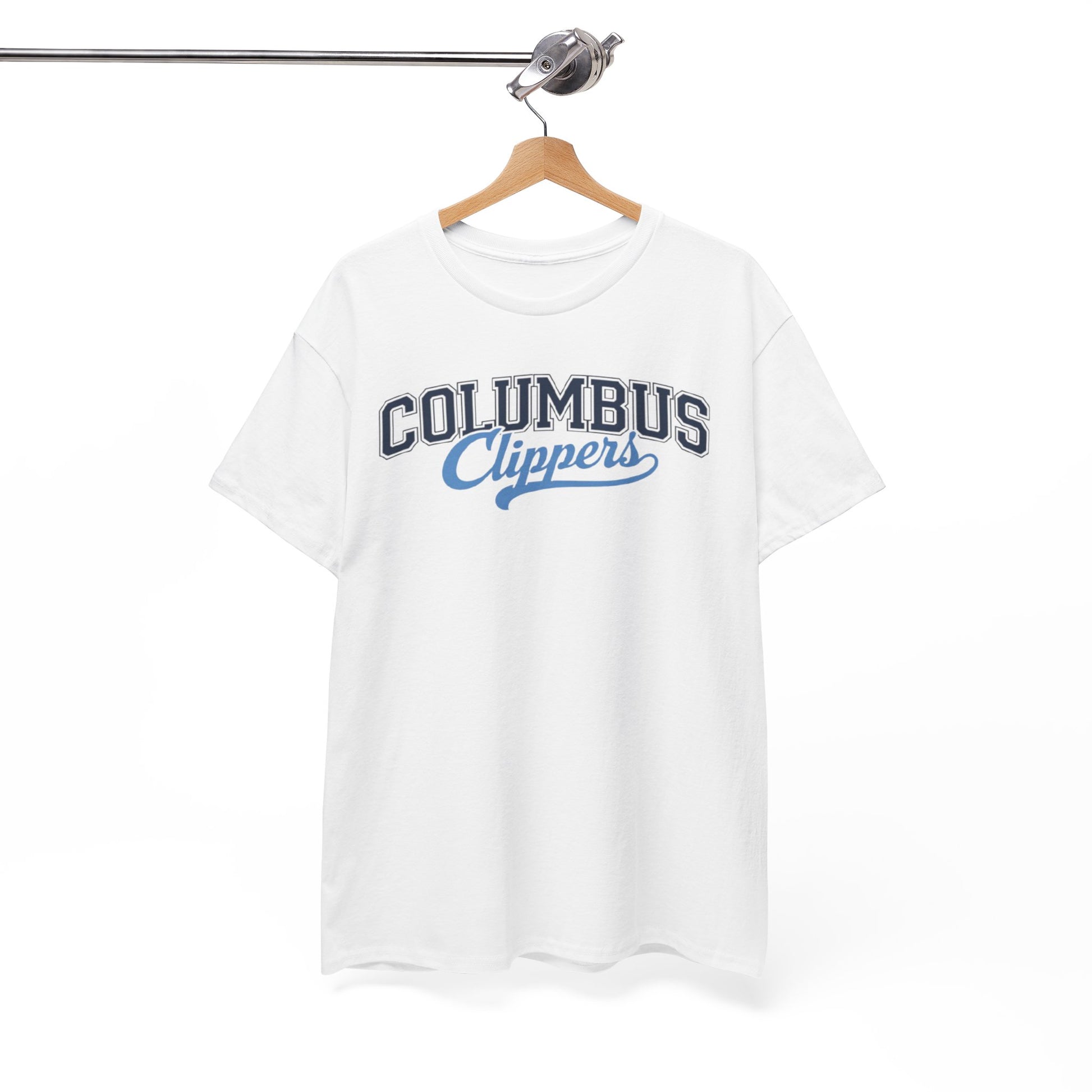 White Smoke Columbus Clippers Baseball Tee — Vintage Script  T-Shirt