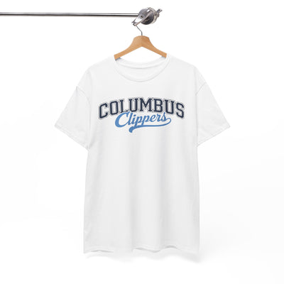 White Smoke Columbus Clippers Baseball Tee — Vintage Script  T-Shirt