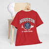 Lavender Houston H-Town Strong Tee — Texas 1837 City Skyline Shirt