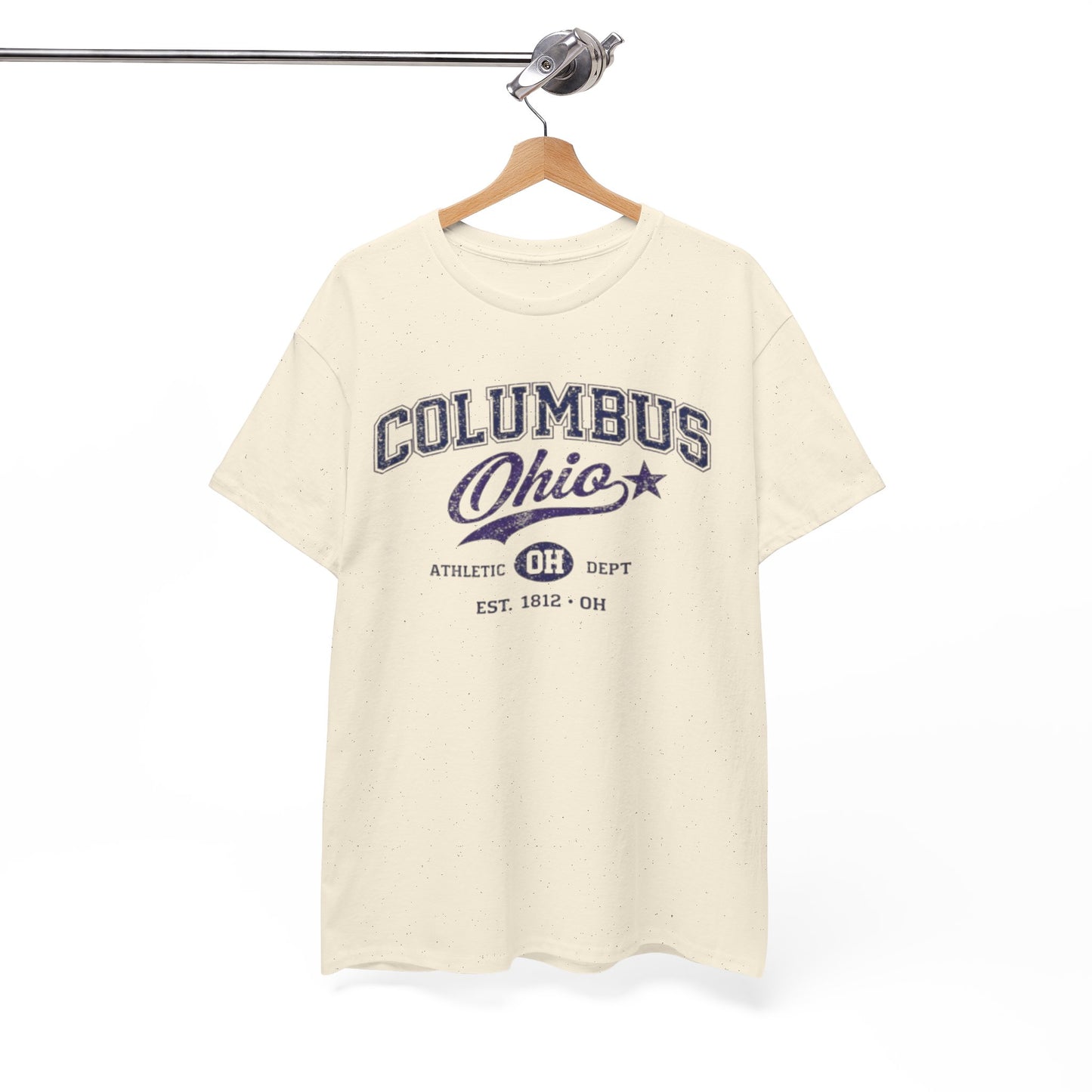 White Smoke Columbus Ohio Athletic Tee – Vintage Collegiate Graphic T-Shirt
