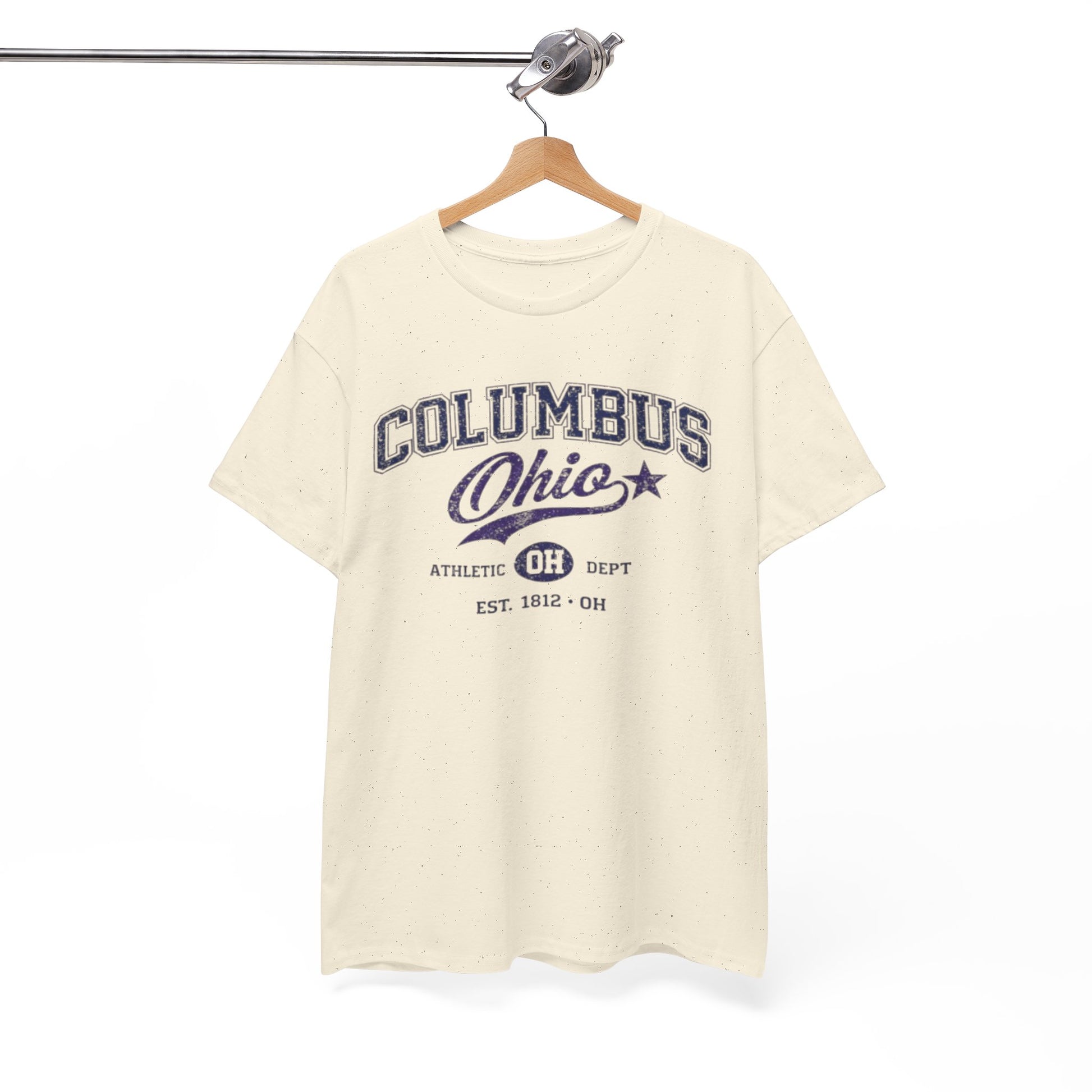 White Smoke Columbus Ohio Athletic Tee – Vintage Collegiate Graphic T-Shirt