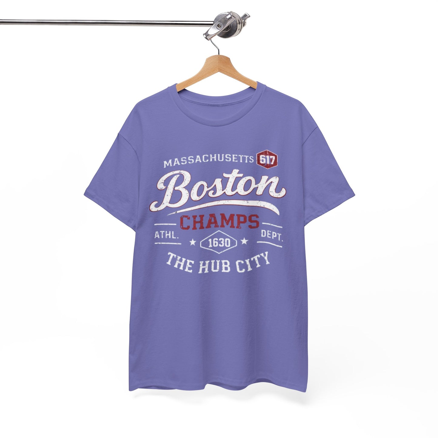 White Smoke Boston Champs T‑Shirt — The Hub City Retro Athletic Tee