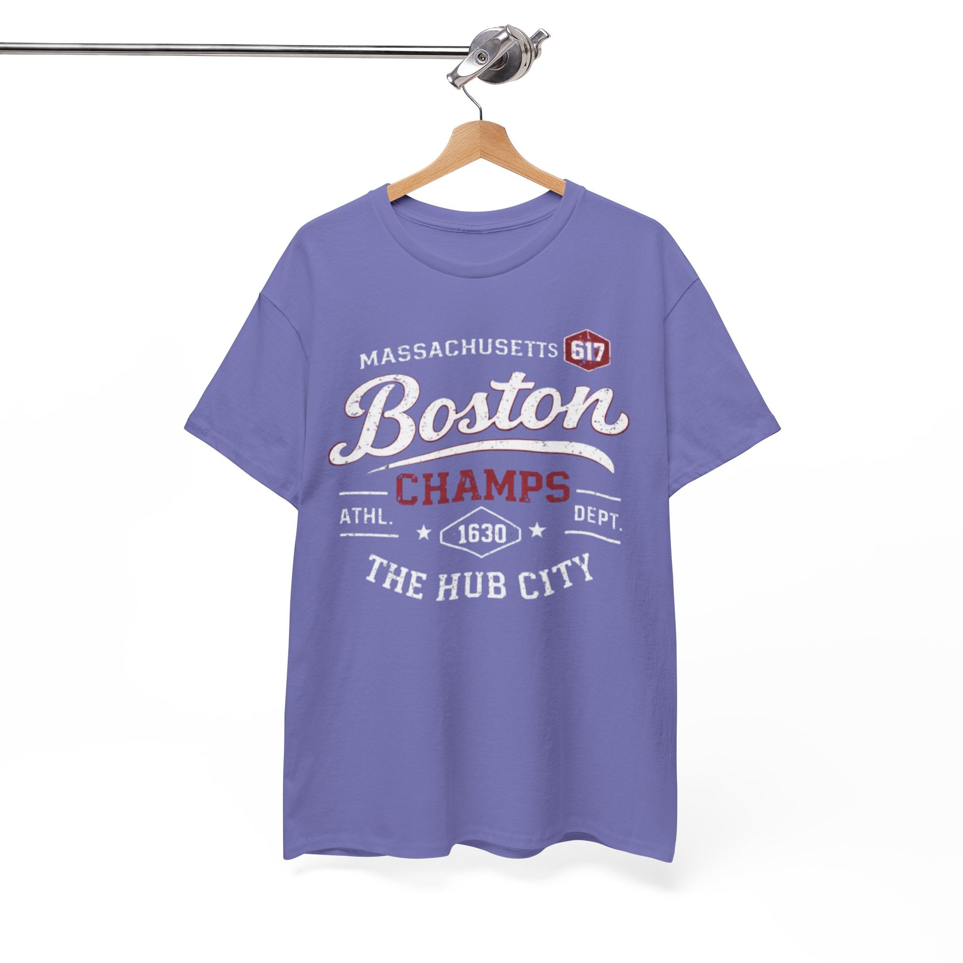 White Smoke Boston Champs T‑Shirt — The Hub City Retro Athletic Tee