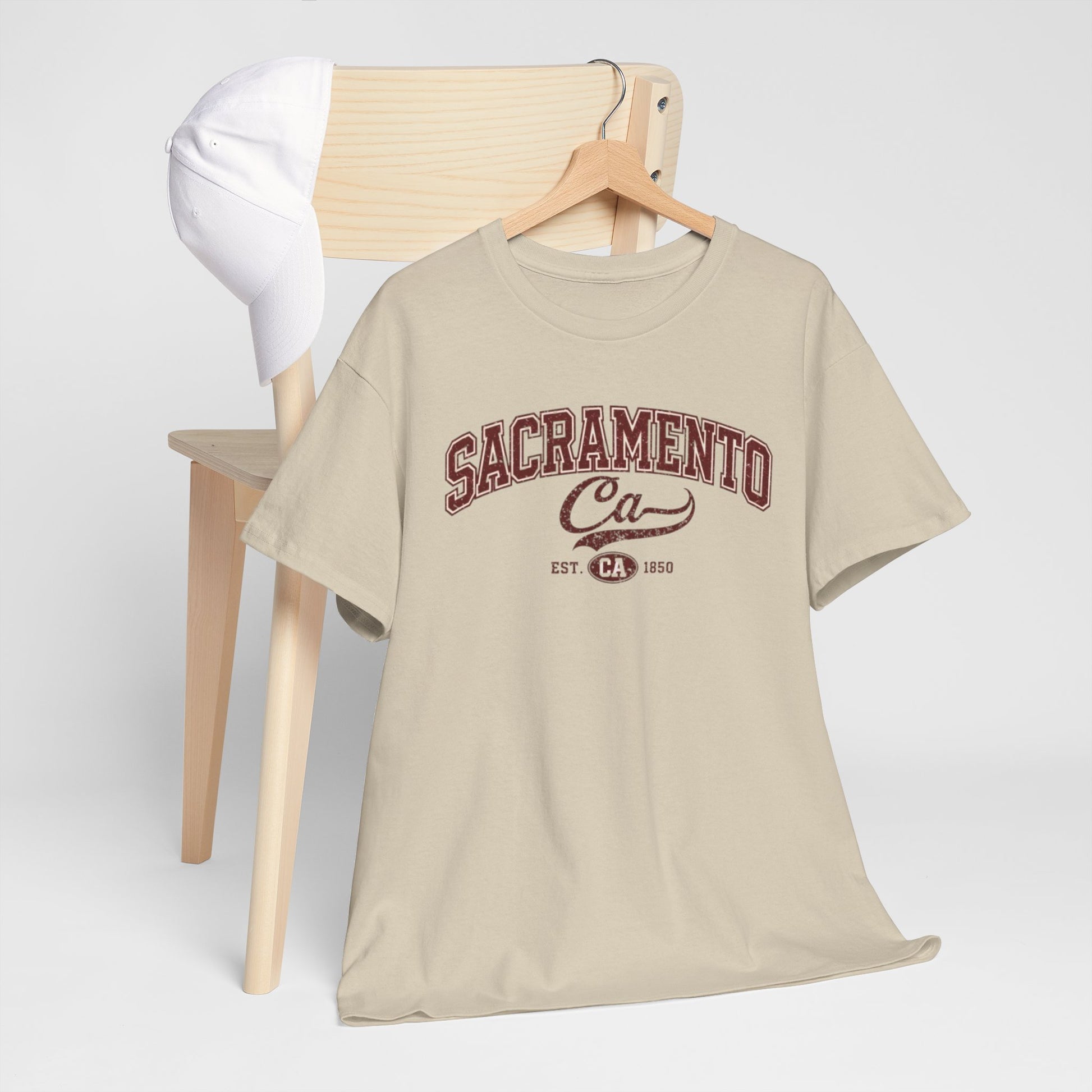 Gray Sacramento CA Vintage College T-Shirt — Retro City Tee