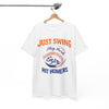 White Smoke New York Baseball T-Shirt — "Just Swing, Play Hard, Enjoy, Hit Homers" Graphic Tee