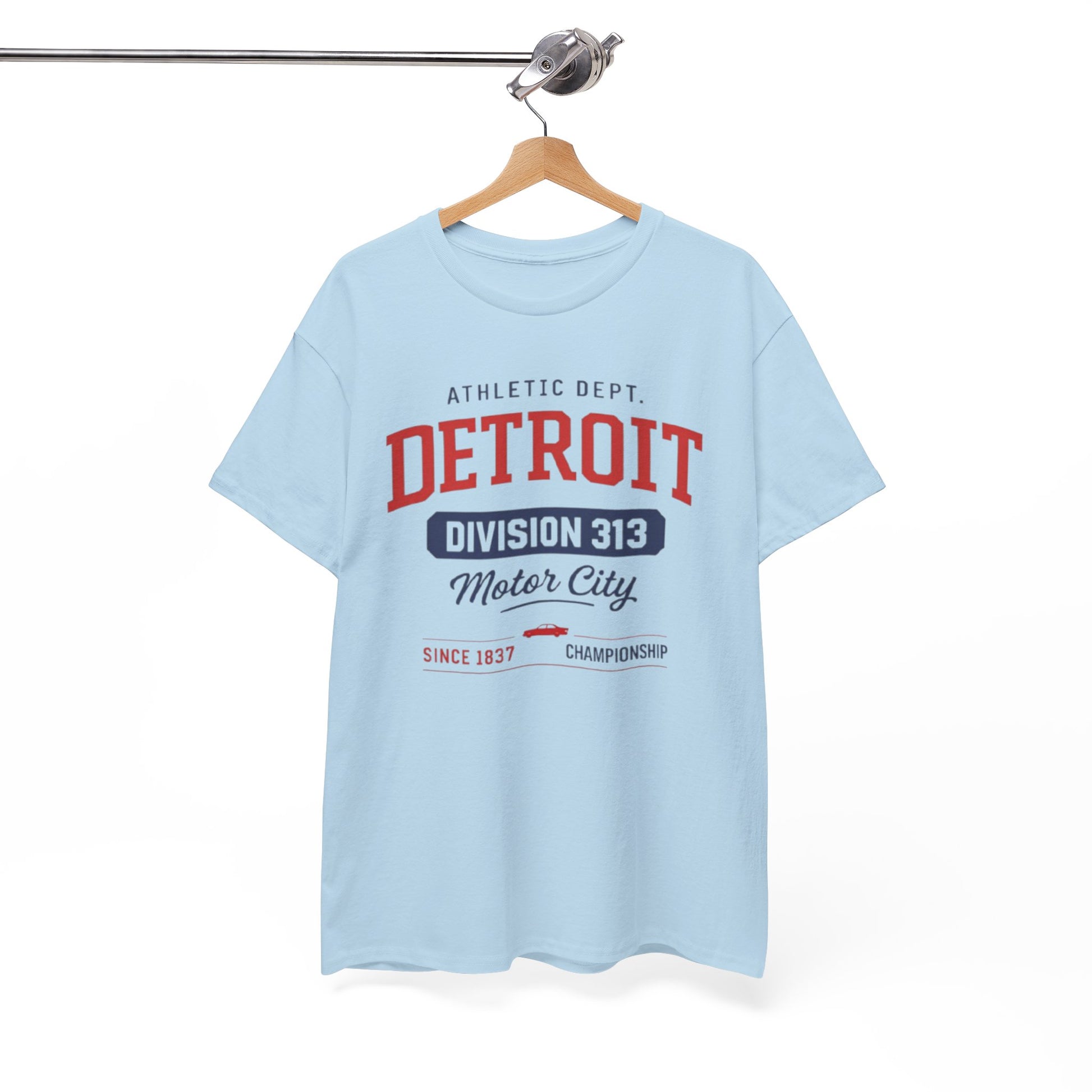 White Smoke Detroit Division 313 Motor City T-Shirt Vintage varsity College style Casual tee  Retro design