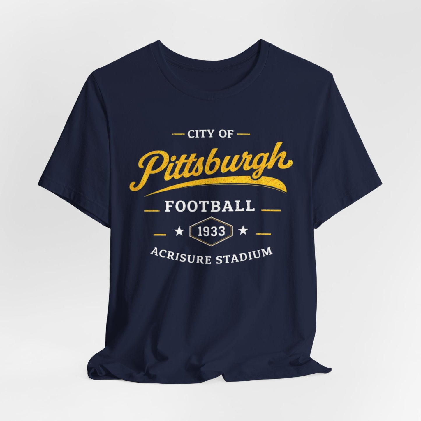Dark Slate Gray Pittsburgh Football Tee - City of Pittsburgh 1933 Acrisure Stadium T‑Shirt