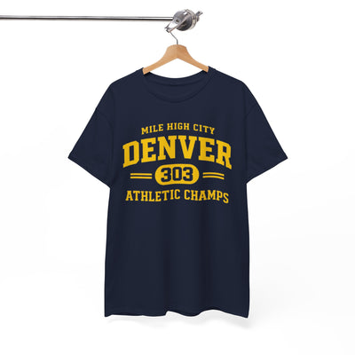 White Smoke Denver 303 Athletic Champs T‑Shirt — Mile High City Tee