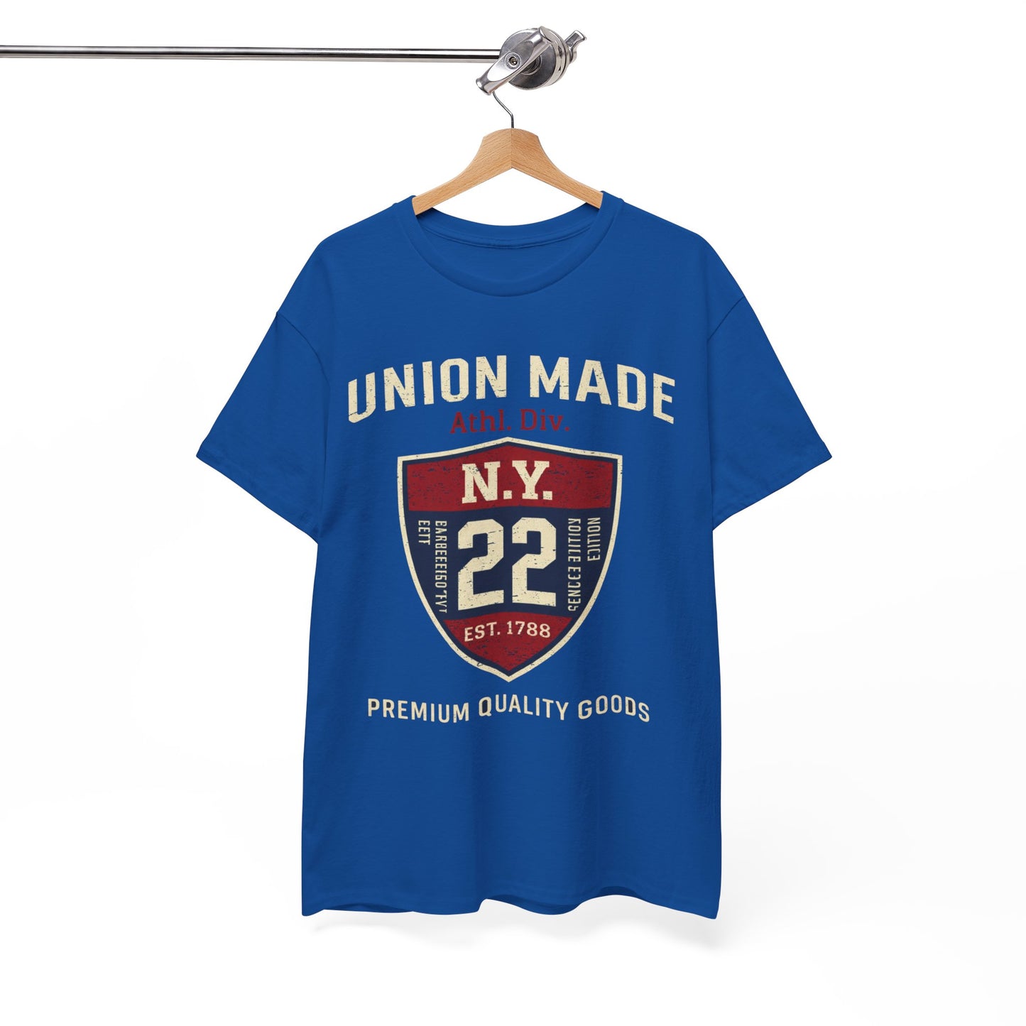 New York  NY Union Made Shield Tee — Vintage 'N.Y. 22' Graphic Cotton T-Shirt