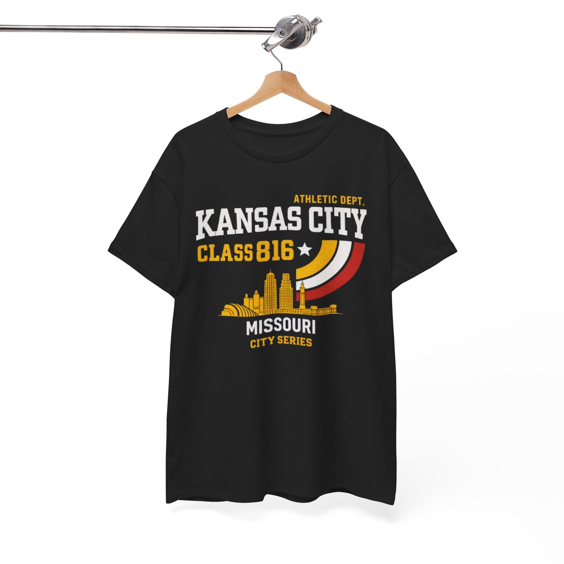 White Smoke Kansas City Class 816 T-Shirt — Missouri City Skyline Retro Athletic Tee