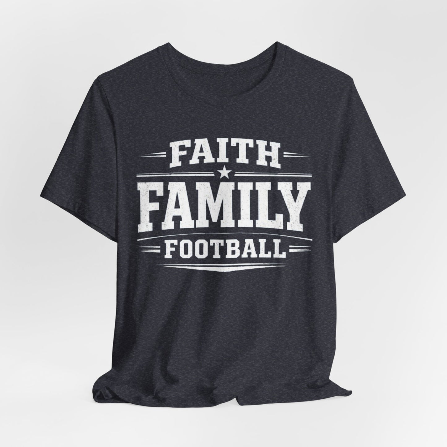 Faith Family Football Shirt – Texas Dallas Game Day Christian Football T Shirt