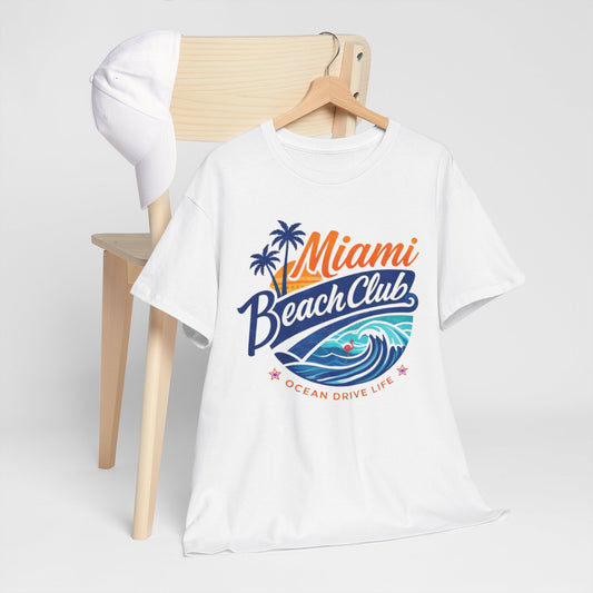 Miami Beach Club T-Shirt – Ocean Drive Life Retro Summer Graphic Tee