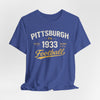 Lavender Pittsburgh 1933 Football Tee — Vintage Heinz Field Fan Shirt