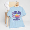 Light Blue Miami Ocean Drive Est. 305 Graphic T-Shirt – Retro Sunset Beach Streetwear Tee