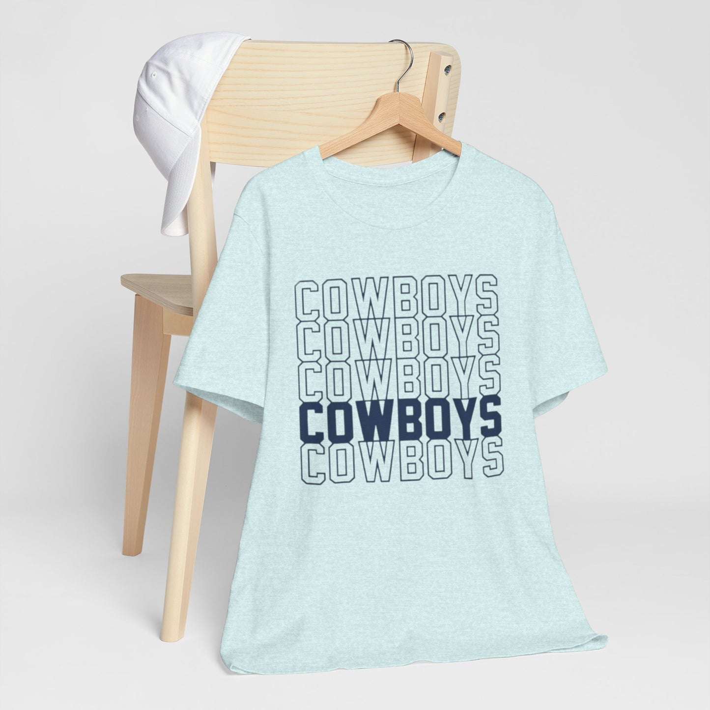 Cowboys Football Repeat Graphic Tee — Bold Layered Team Shirt